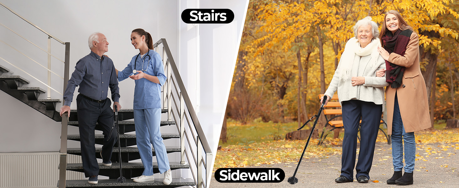 walking cane with strap