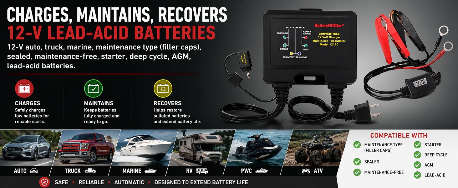 batteryminder battery maintainer charger desulfator