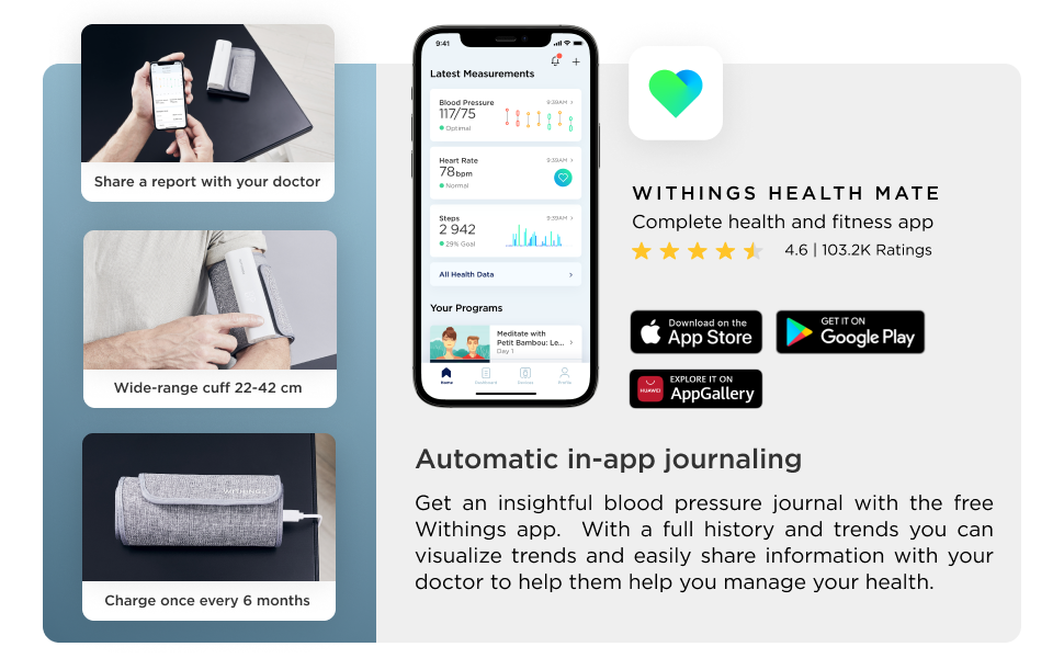 Rechargeable blood pressure monitors