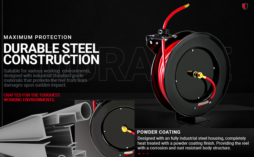 goodyear reelworks hose reel air water oil welding compressor 1/4" 3/8" 1/2" 1" 25' 50' 65' 100'