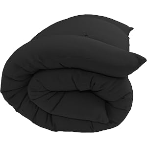 Black, Traditional Japanese Floor Rolling Futon Mattresses, Cotton/Foam Shikifuton, Thai Mats