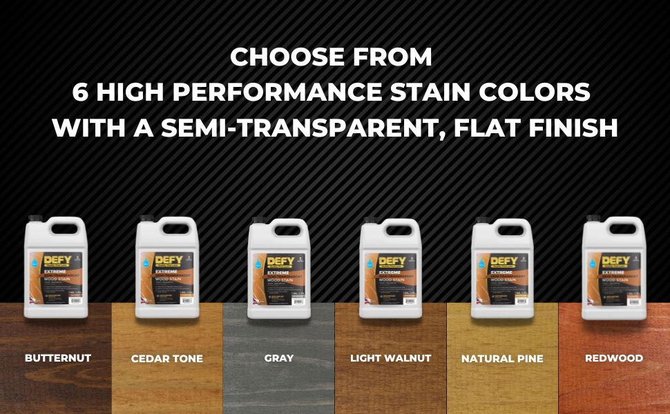 defy extreme wood stain semi-transparent colors