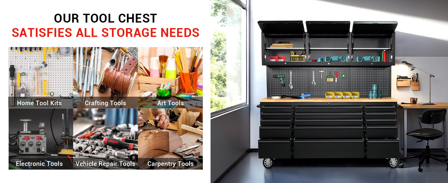 Tool cabinet provides organized storage for various tools in a warehouse