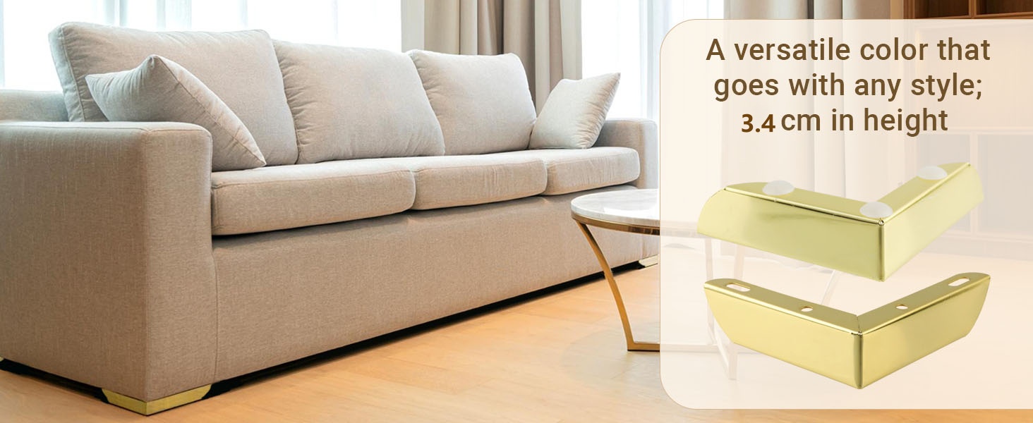 5cm height electroplated L sofa feet versatile metal furniture legs match minimalist modern decor