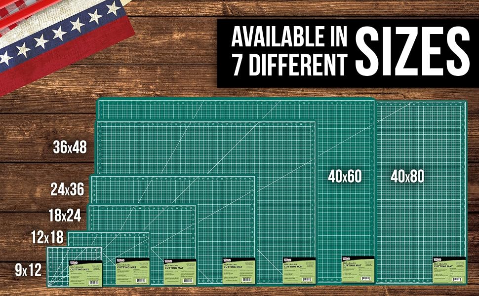 U.S. Art Supply Self Healing Cutting Mats Black Green