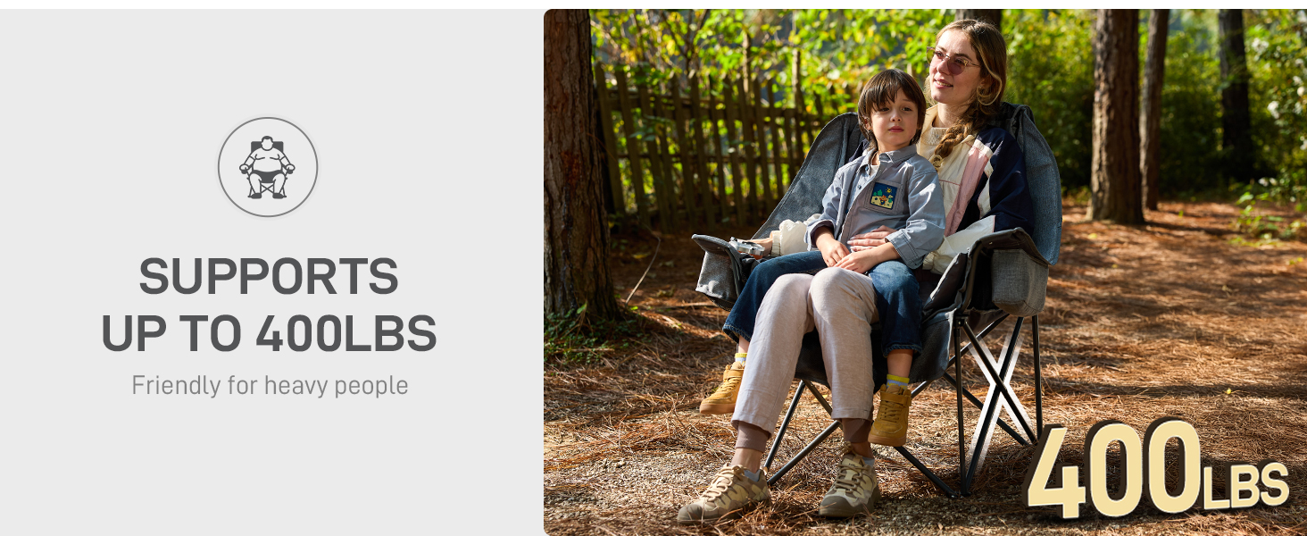 2 in 1 Camping Chair with Detachable Cushion