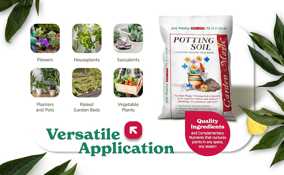 Michigan Peat Company Garden Magic General Purpose Potting Soil Mix, 40 Lb Bag