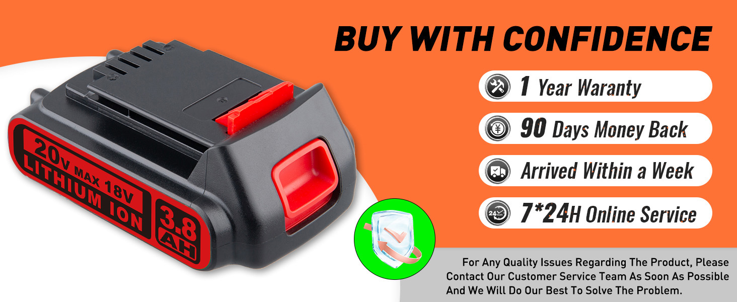 Compatible with Black and Decker 20V Battery
