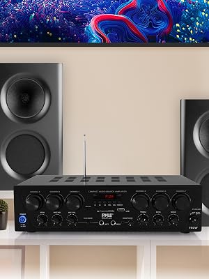 Bluetooth Home Audio Amplifier System - Upgraded 6 Channel 750 Watt Wireless Home Audio Sound Power
