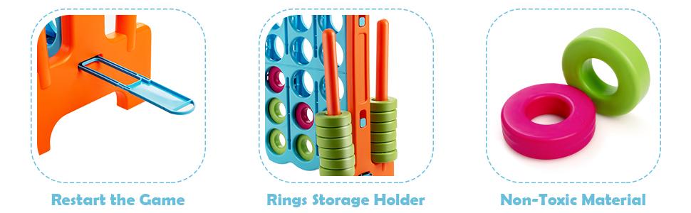 plastic connect game with quick release slider, 42 jumbo rings