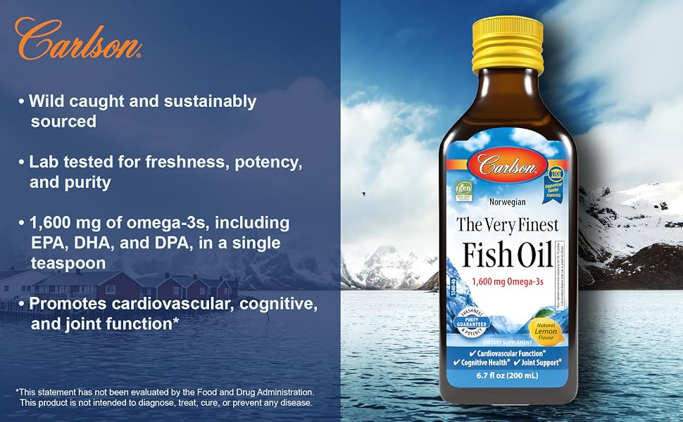 wild caught norwegian fish oil 1,600 mg omega 3 fatty acids EPA DHA DPA daily
