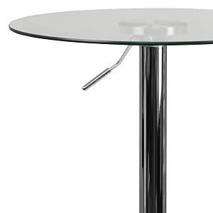 Round Adjustable Height 8mm thick Glass Table