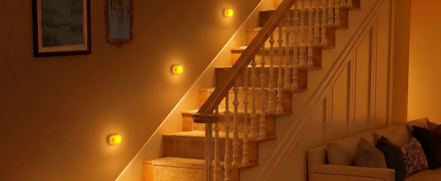 portable Amber night light with motion sensor