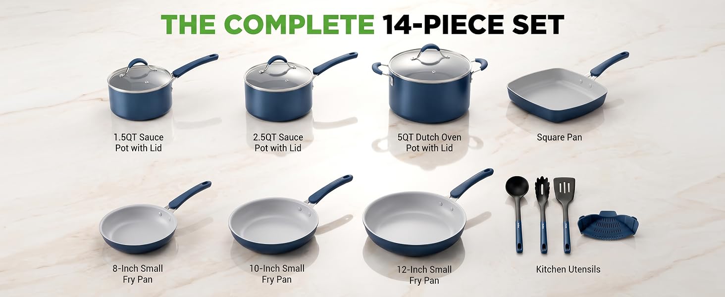 ware pots and pans nonstick pan frying cookware sets silverware set house blue diamond
