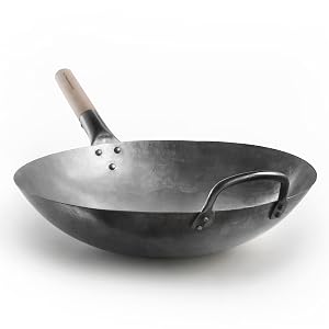 traditional 14" thick carbon steel steele steell cooking woks wak stir fry chines chinese japan pan