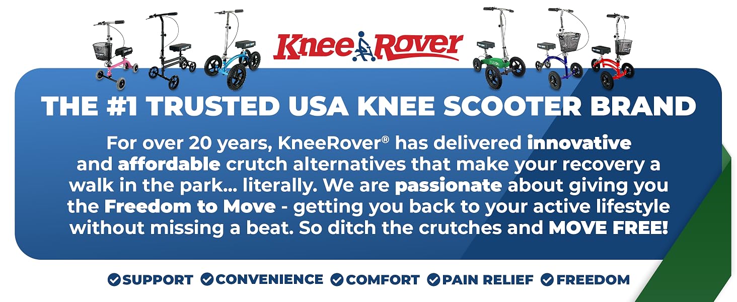 Kneerover scooter knee scooter broken foot surgery ankle injury knee walker rolling foldable scooter