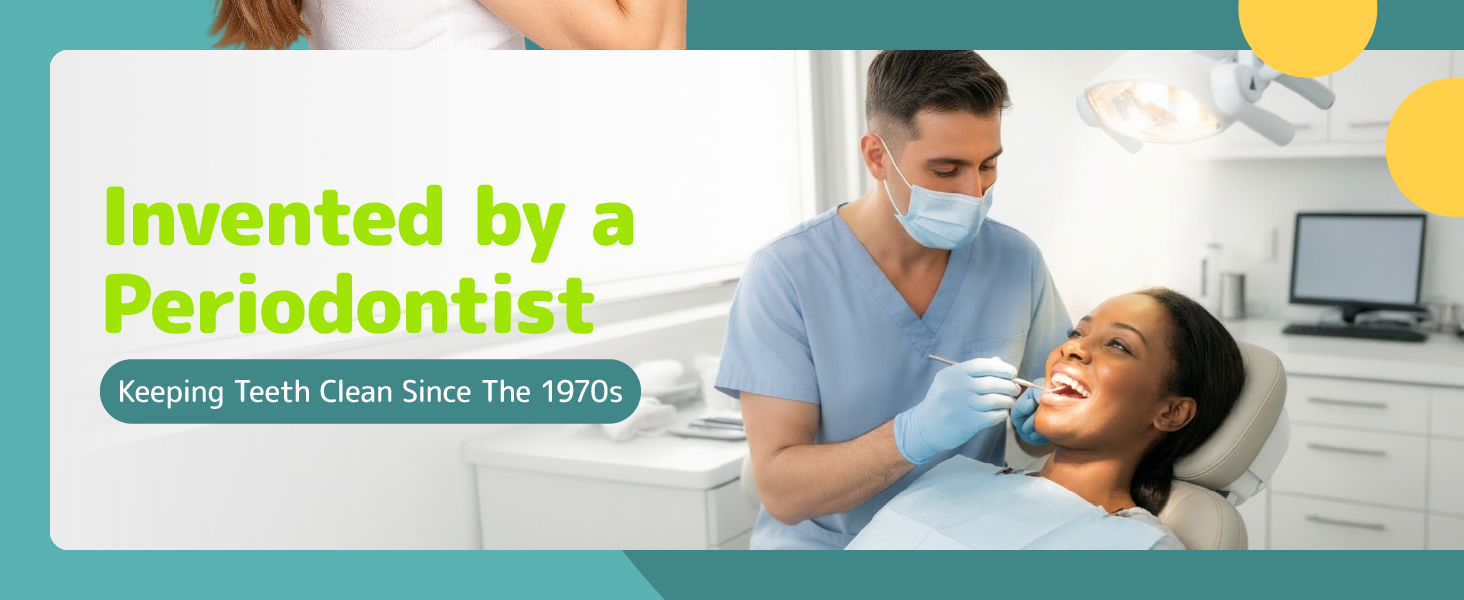 Peridotontist approved toothbursh invented for cleaning teeth since 1970s