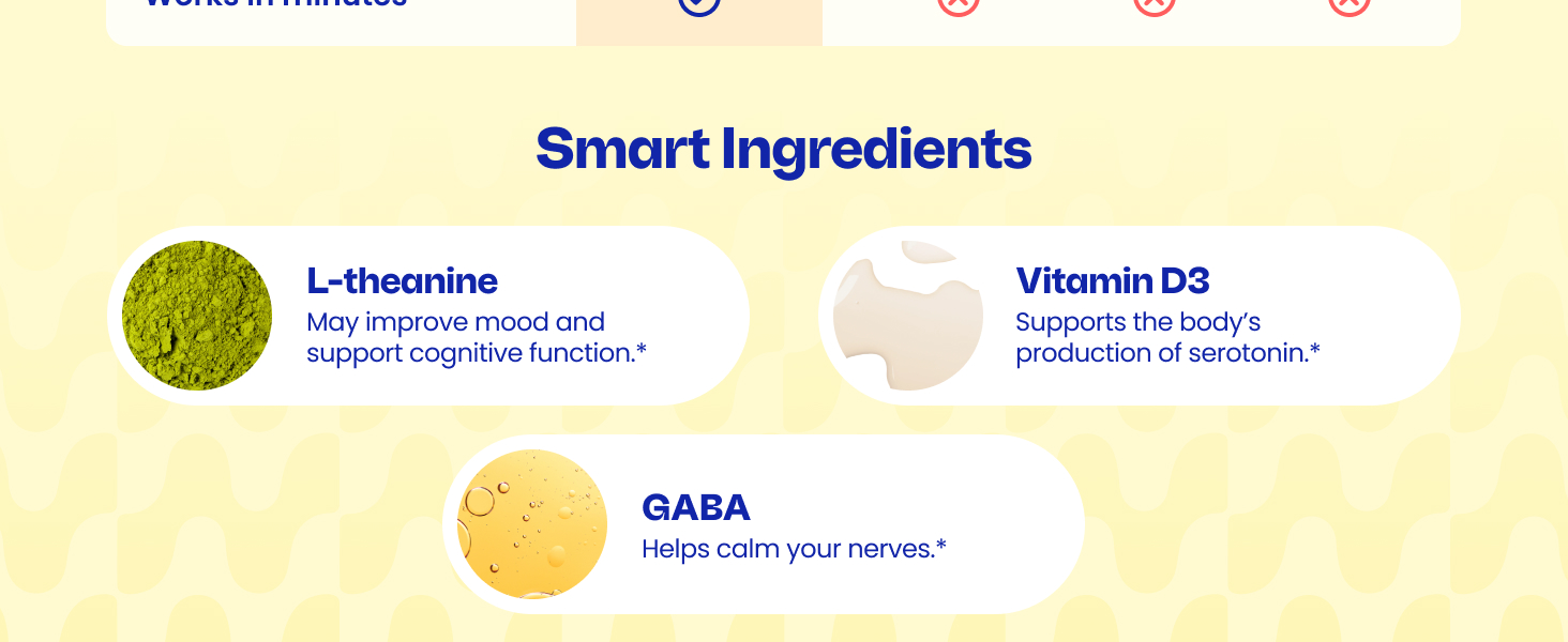 smart ingredients like gaba l theanine and vitamin d3