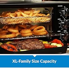 power xl air fryer grill stacked with food
