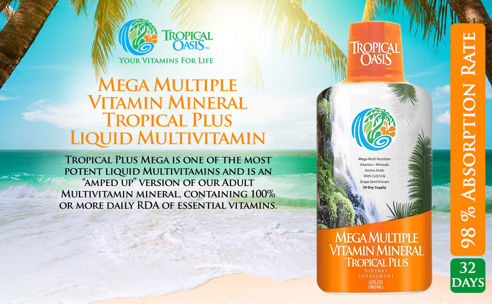 essential vitamins in liquid form adult multivitamin mineral contains 100% or more daily RDA