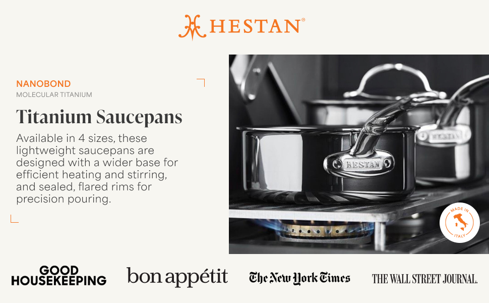 brushed clad stainless steel saucepan