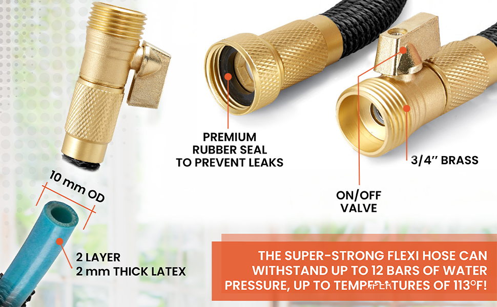 expandable lightweight garden hose water retractable flexi manguera heavy duty outdoor black