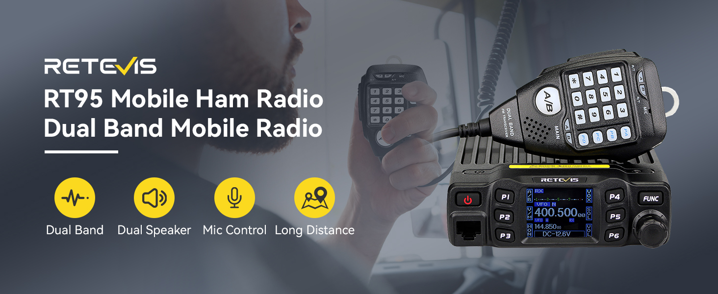 RT95 ham radio mobile ham radio base station mobile transceiver Amateur dual band mobile radio