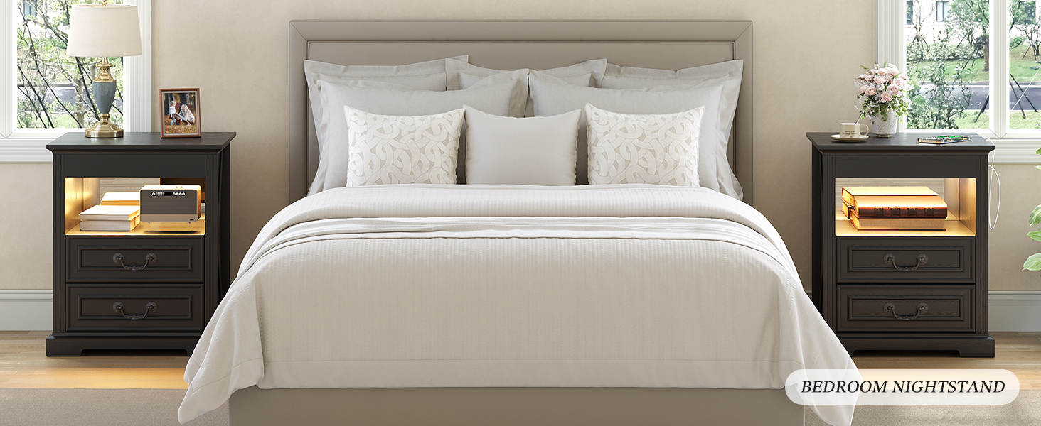 night stands for bedrooms set of 2