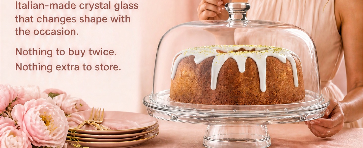 Italian-made crystal glass that changes shape with the occasion