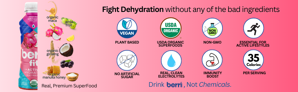 organic dragon fruit electrolyte drink