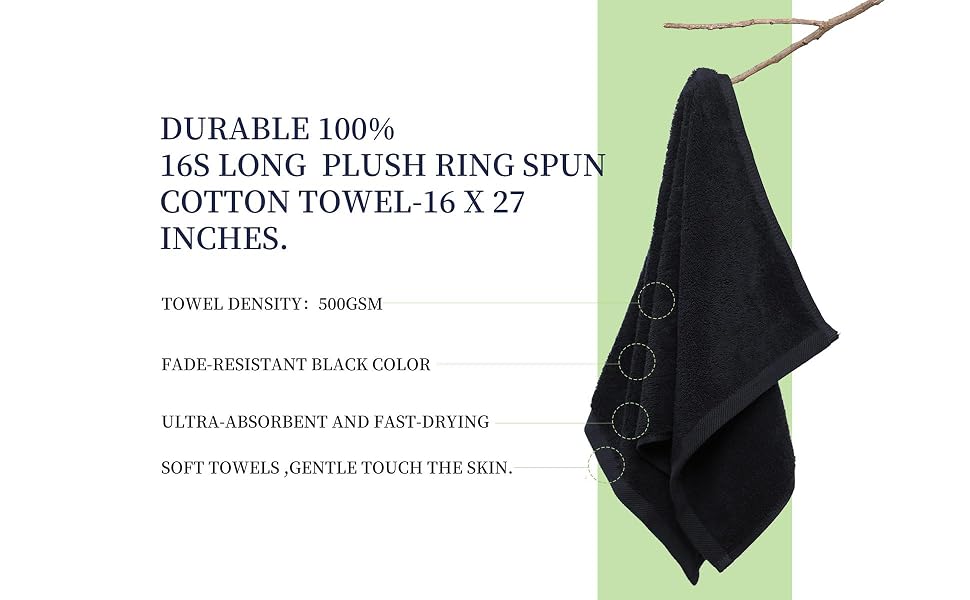 Black Salon Towels
