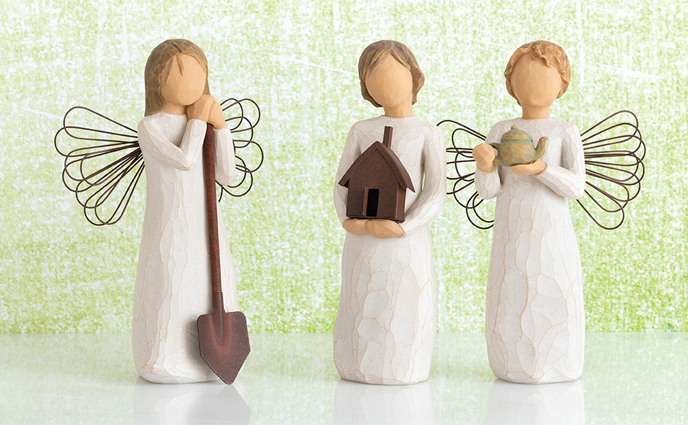 Various angels and figures representing care for the home