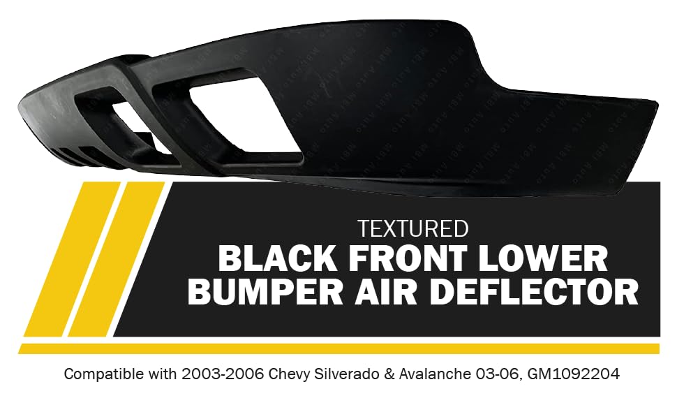Textured, Black Front Lower Bumper Air Deflector