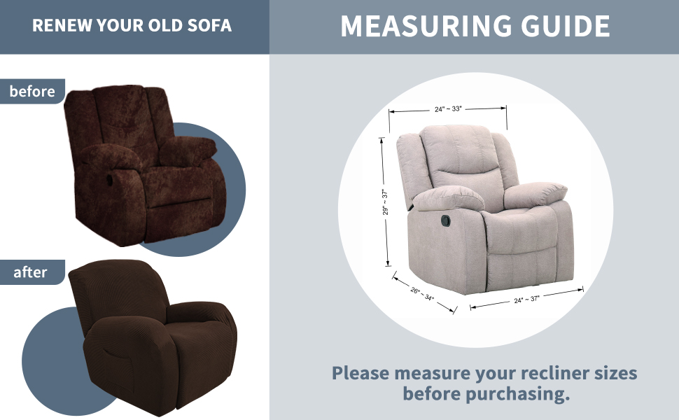 4 piece chair recliner slip covers