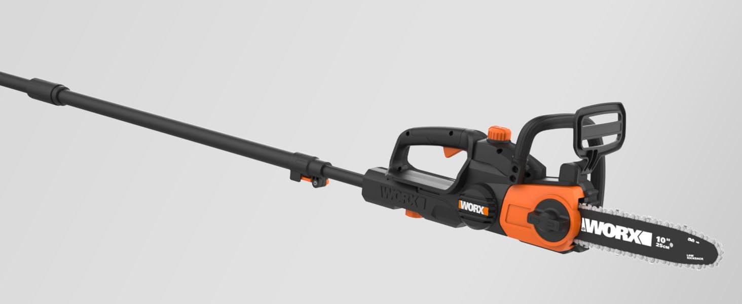 pole saw, cordless pole saw, battery powered pole saw, 10 inch pole saw, tree pruner