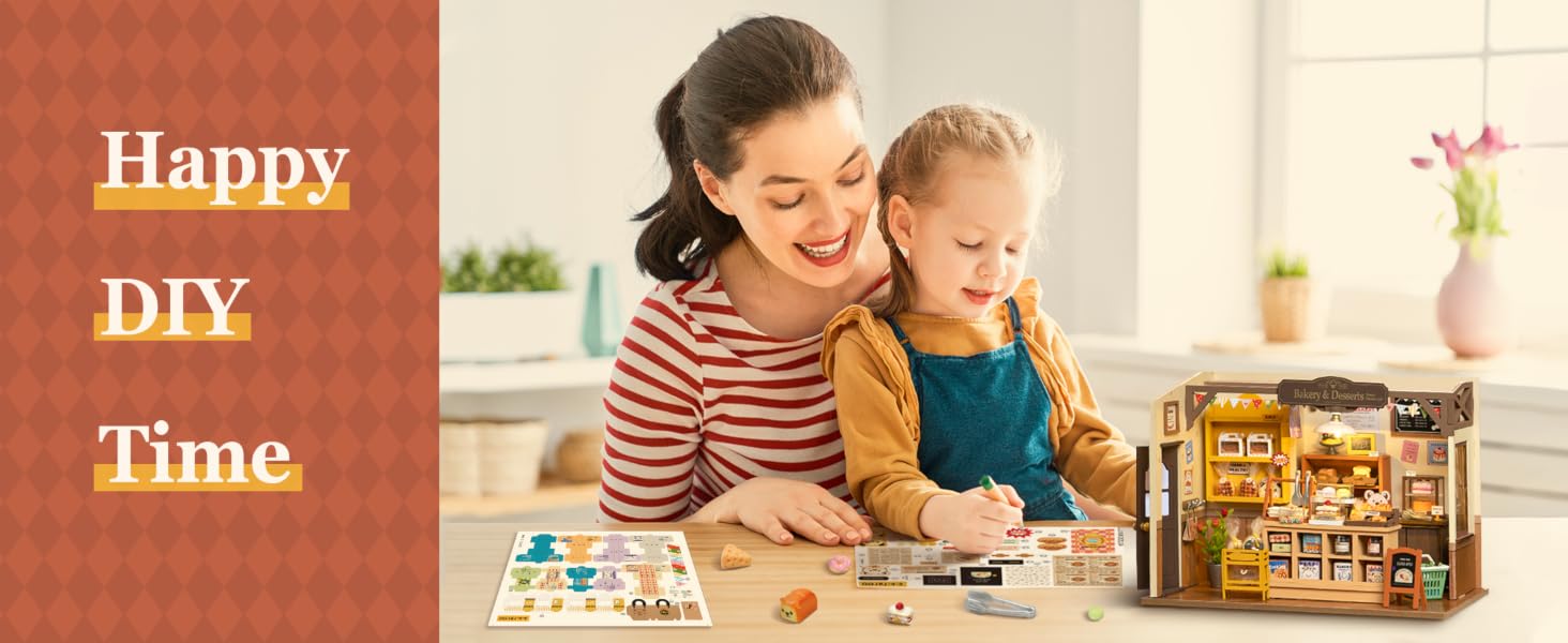 ROBOTIME Miniature House Kit DIY Mini House with LED Light Hobby Birthday Gifts for Kids &amp;amp;amp; Adults
