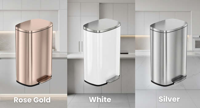 pet safe silver garbage bin for kitchen keeps cats and dogs out of smelly waste