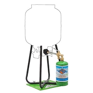 Flame King Refillable 1 lb Empty Propane Cylinder Tank - with Refill Kit and CGA600 Connection