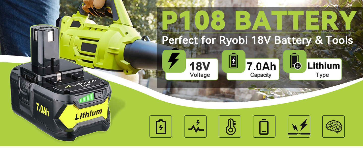 Compatible with Ryobi 18V Battery