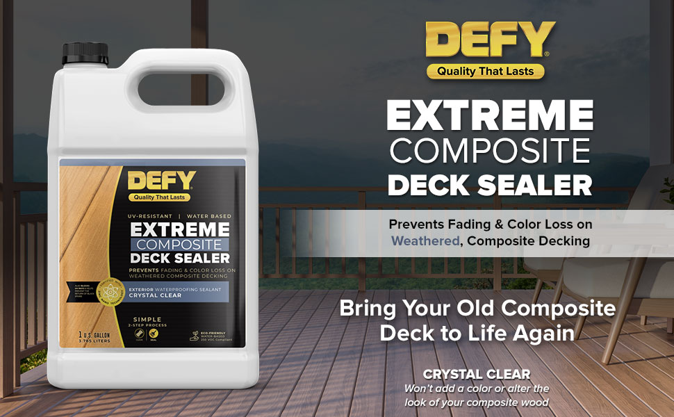 defy, composite deck sealer, trex deck sealer, trex deck, trexx, vinyl deck sealer, composite lumber