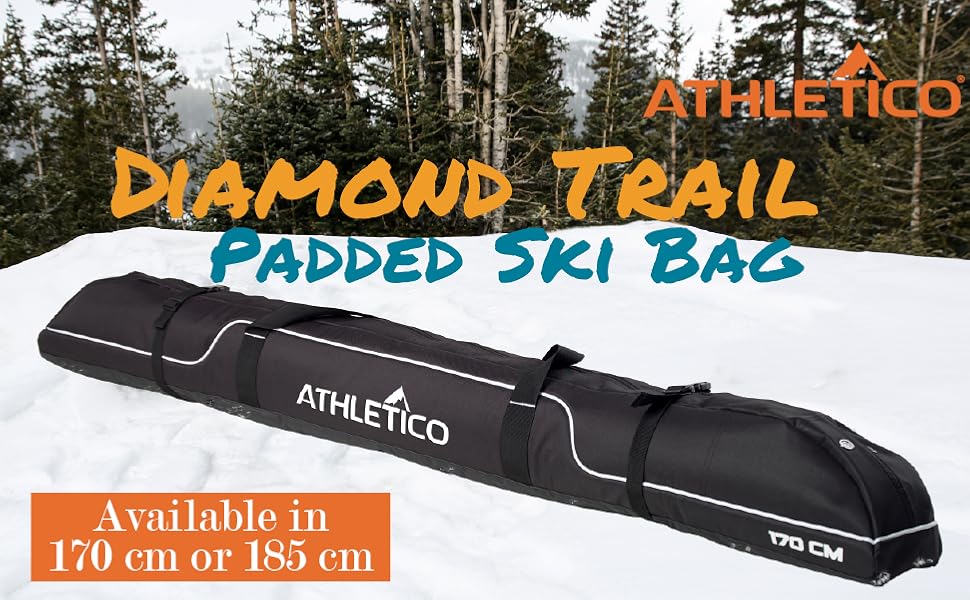 Athletico Diamond Trail Ski Bag - Black bag with padding