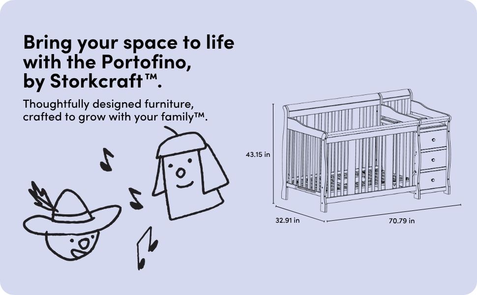 Storkcraft Convertible crib changing table diaper baby nursery bebe cuna delta chilren babyletto