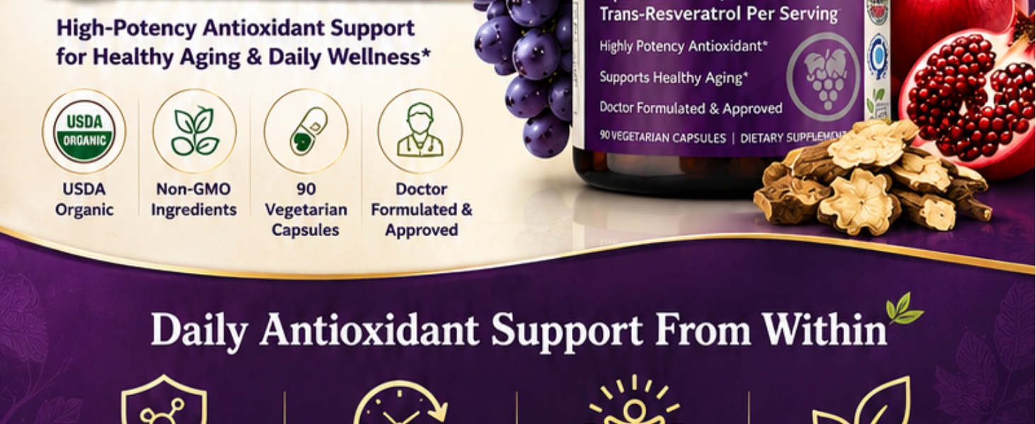 resveratrol organic antioxidant high potency daily living