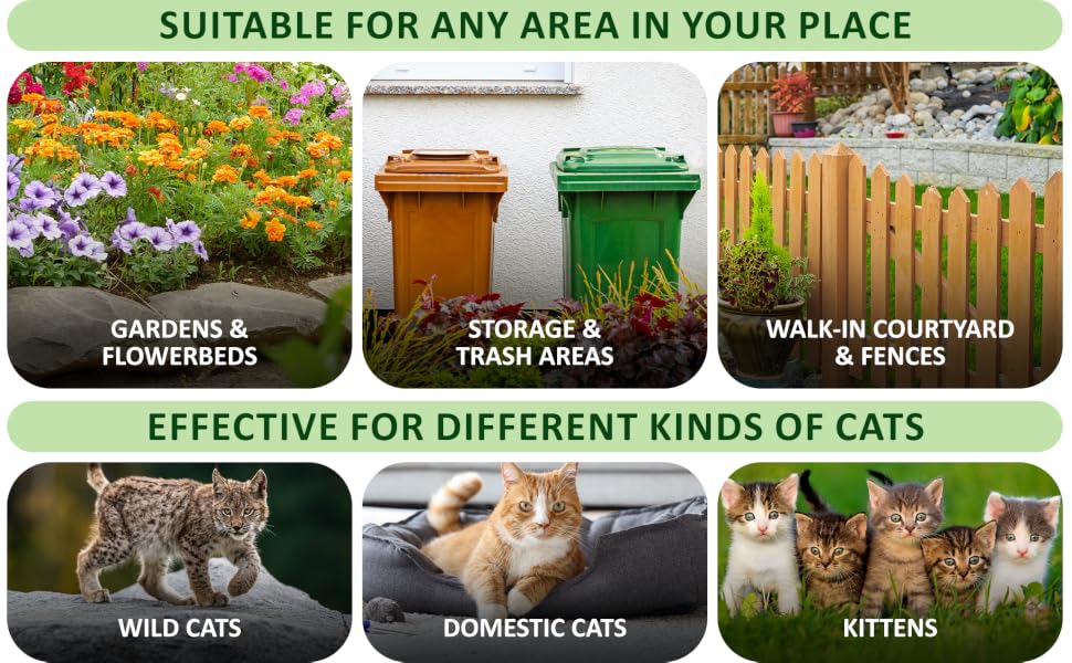 Humane cat repellent for outdoor use safe plant-based formula with no harsh chemicals, 6lb granular