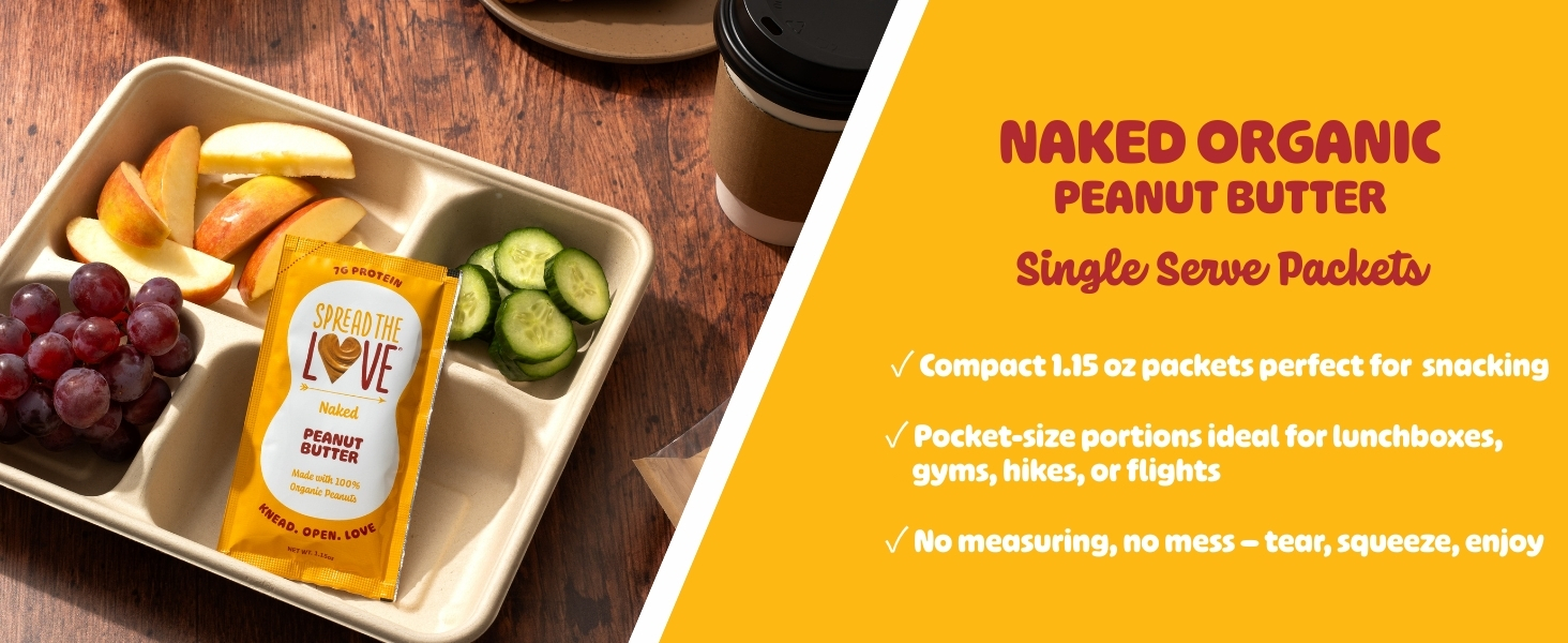 NAKED Organic Peanut Butter Single Serve Packets