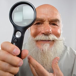 Optical grade lens distortion-free magnifying glass for elderly with 3x 12x dual lens for coins