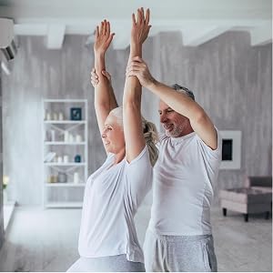 Man and woman stretching