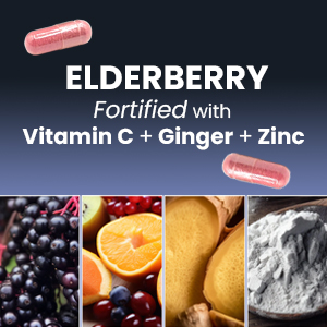 Elderberry fortified with vitamin c + ginger + zinc