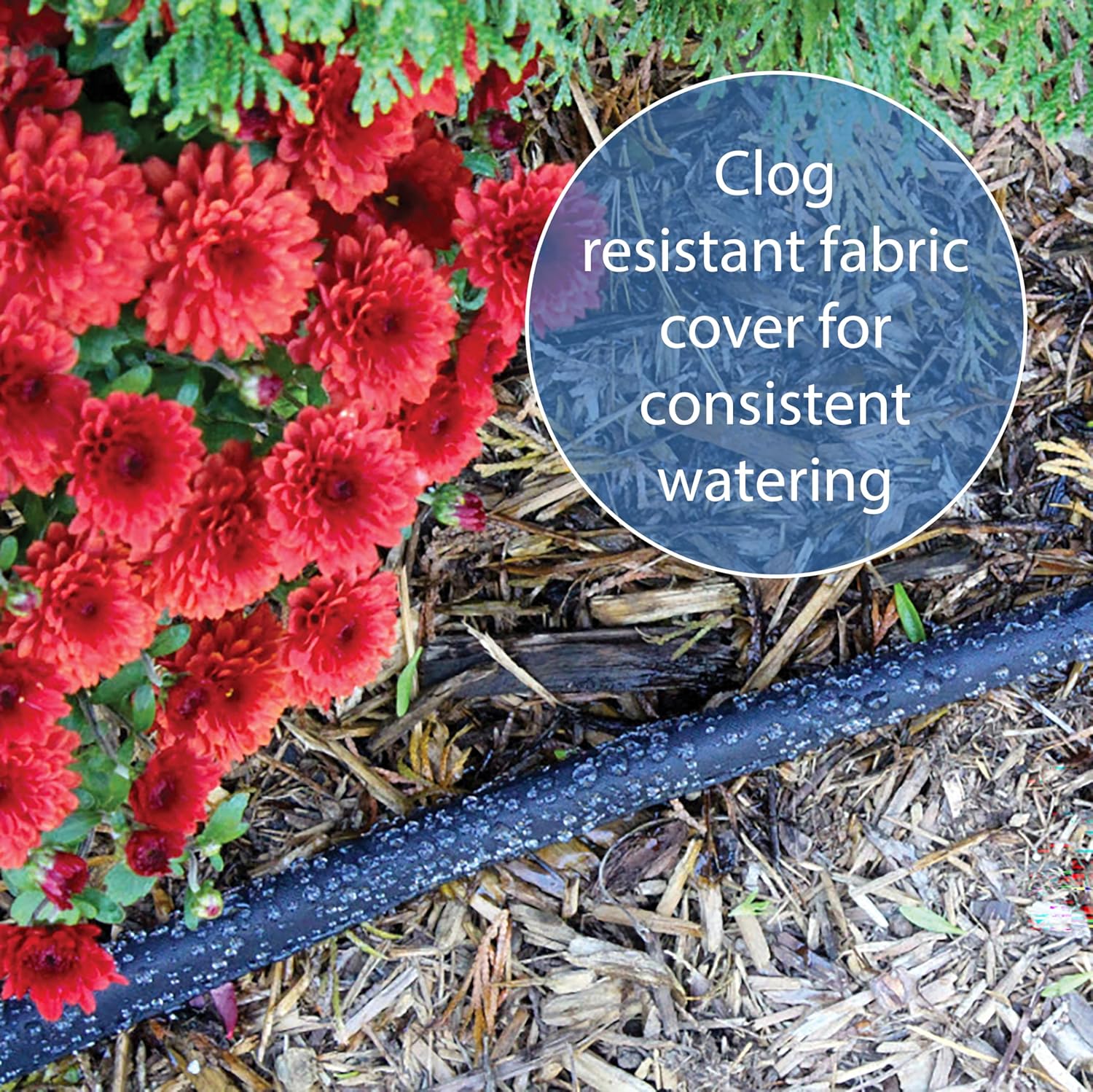 Gilmour 25' Black Flat Weeper Soaker Hose for Garden Beds, Drip Irrigation Outdoor Hose, Flexible Garden Hose for Vegetable Gardens, Flower Beds