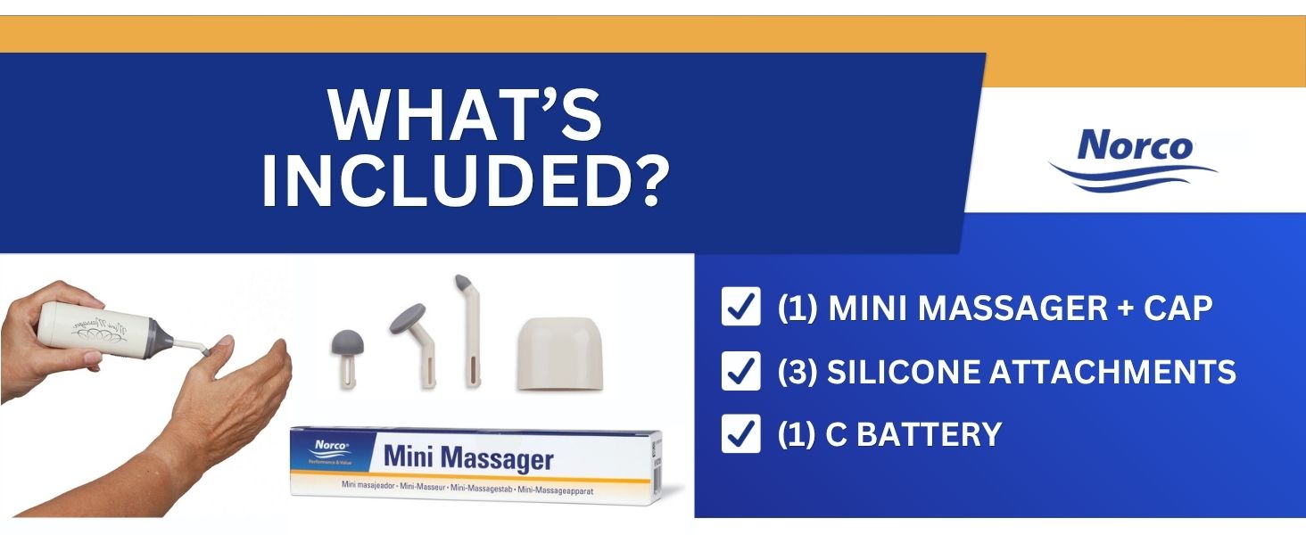 inlcudes massager, cap, attachments and battery